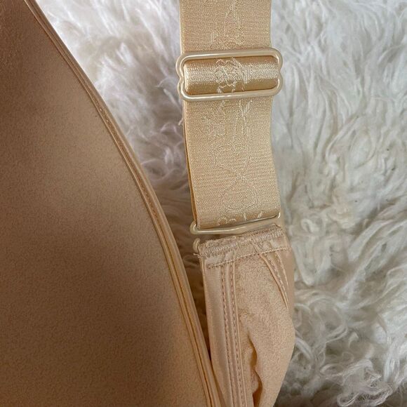 Peach Full Coverage Wireless Cups Bra Adjustable Strap Full Figure Size 6X READ - Picture 6 of 7